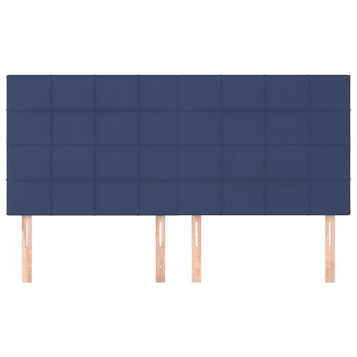 Sengegavle 4 stk. 100x5x78/88 cm stof blå