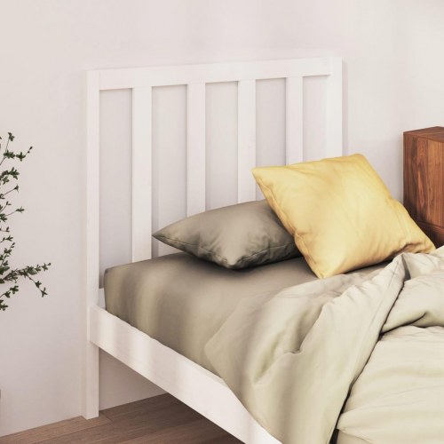 Sengegavl 81 × 4 × 100 cm i massivt fyrretræ - hvid