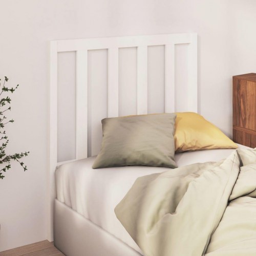 Sengegavl 81 × 4 × 100 cm i massivt fyrretræ - hvid