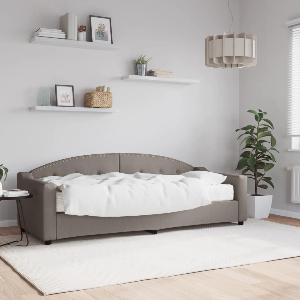 Daybed med madras 80x200 cm stof gråbrun