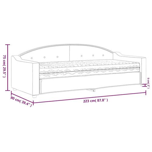 Daybed med madras 80x200 cm stof gråbrun