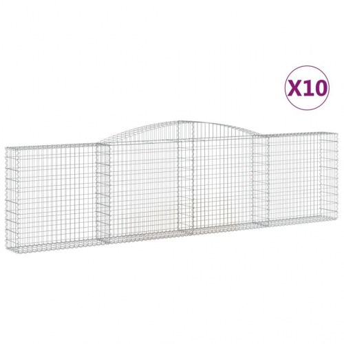 Buede gabionkurve - 10 stk. 400×30×100/120 cm i galvaniseret jern