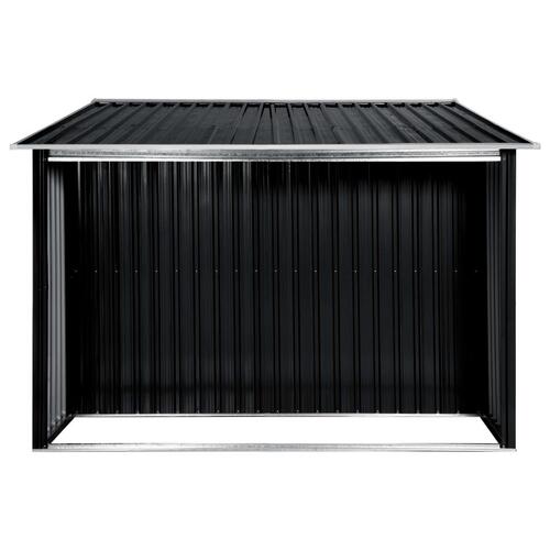 Haveskur med skydedøre 329,5 x 131 x 178 cm stål antracitgrå