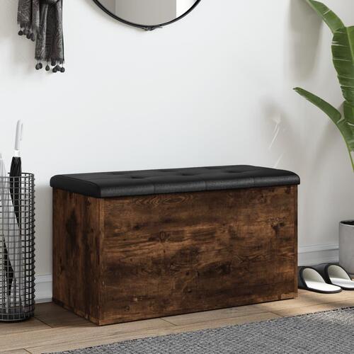 Skobænk 82x42x45 cm konstrueret træ røget egetræsfarve