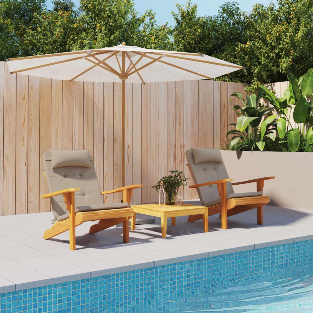 Hynder til Adirondack-stol 2 stk. oxfordstof gråbrun