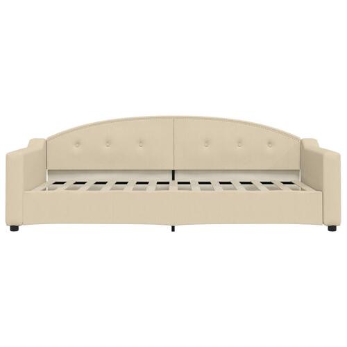 Daybed med madras 90x200 cm stof cremefarvet