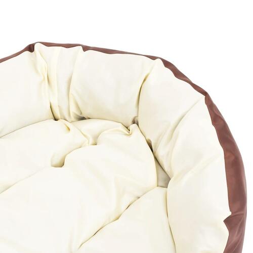 Hundepude 110x80x23 cm vendbar og vaskbar brun og cremefarvet