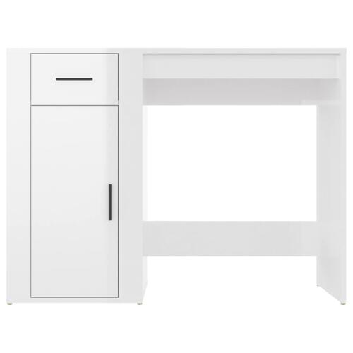 Skrivebord 100x49x75 cm konstrueret træ hvid højglans