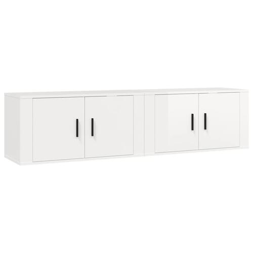Væghængte tv-skabe 2 stk. 80x34,5x40 cm hvid højglans