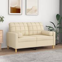 Pyntepuder 2 stk. Ø15x50 cm stof cremefarvet