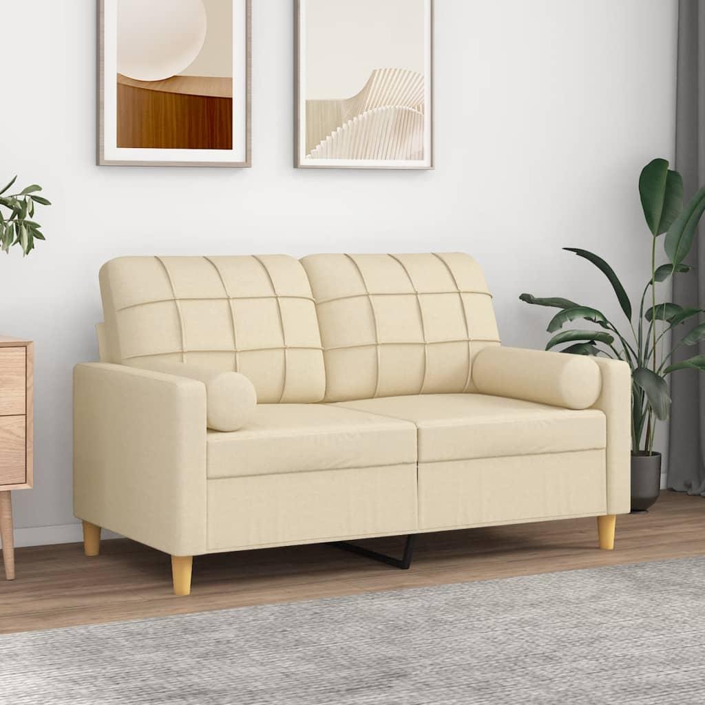 Pyntepuder 2 stk. Ø15x50 cm stof cremefarvet