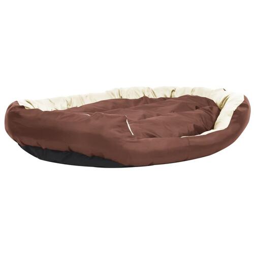 Hundepude 150x120x25 cm vendbar og vaskbar brun og cremefarvet