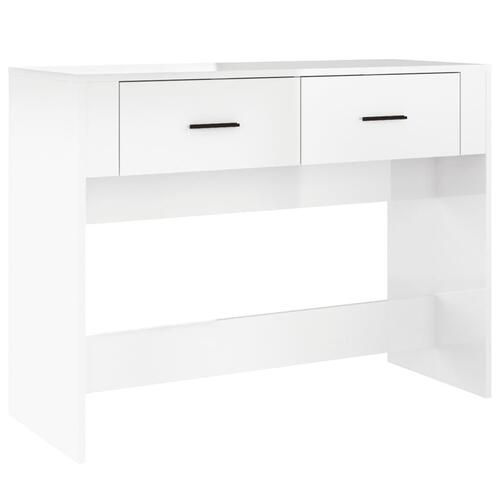 Konsolbord 100x39x75 cm konstrueret træ hvid højglans