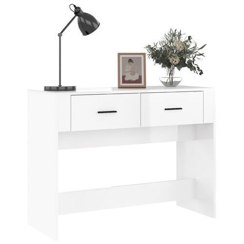 Konsolbord 100x39x75 cm konstrueret træ hvid højglans