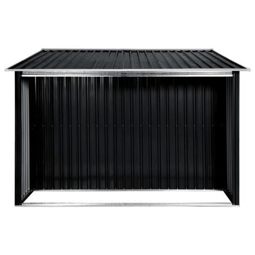 Haveskur med skydedøre 329,5 x 205 x 178 cm stål antracitgrå