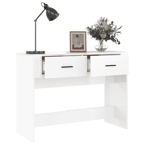 Konsolbord 100x39x75 cm konstrueret træ hvid højglans