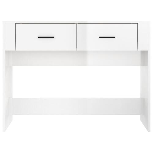 Konsolbord 100x39x75 cm konstrueret træ hvid højglans