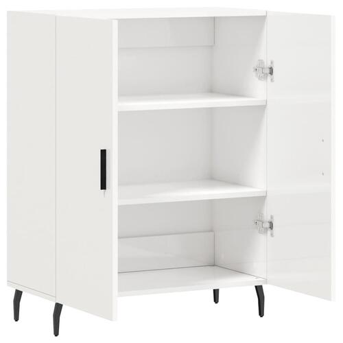 Skænk 69,5x34x90 cm konstrueret træ hvid højglans