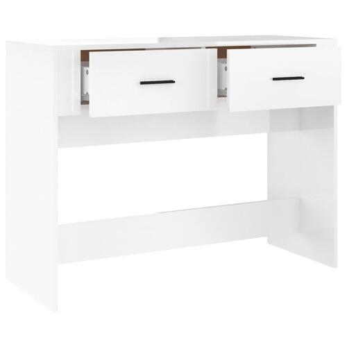 Konsolbord 100x39x75 cm konstrueret træ hvid højglans