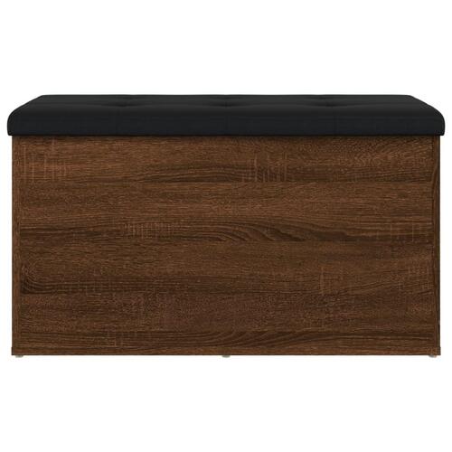 Opbevaringsbænk 82x42x45 cm konstrueret træ brun egetræsfarve