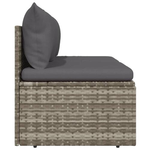 2-personers havesofa med hynde polyrattan grå
