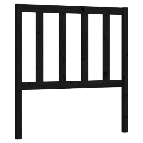 Sengegavl 96×4×100 cm i massivt fyrretræ - sort