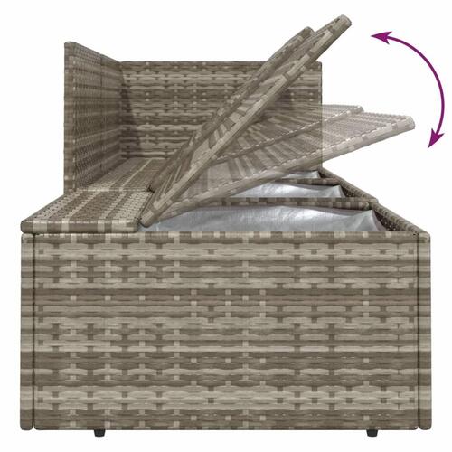 Loungesæt til haven 3 dele med hynder polyrattan grå