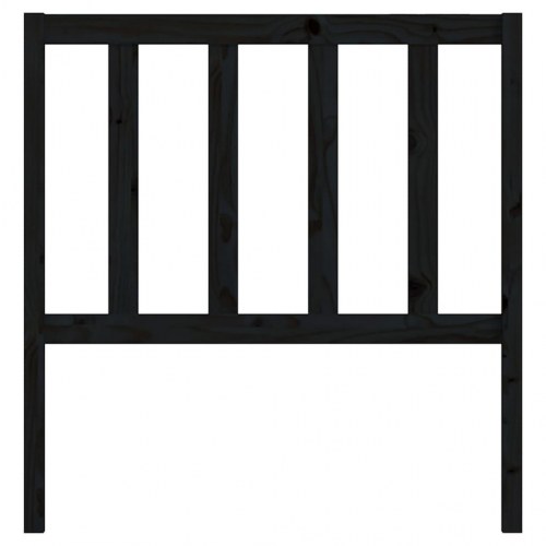 Sengegavl 96×4×100 cm i massivt fyrretræ - sort