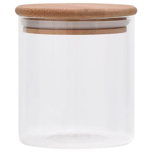 Opbevaringsglas med bambuslåg 10 stk. 600 ml