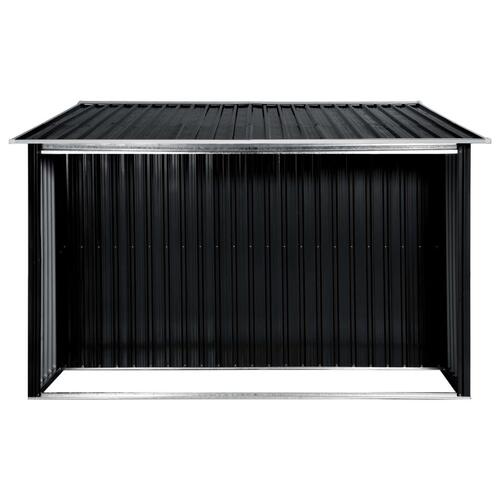 Haveskur med skydedøre 329,5 x 259 x 178 cm stål antracitgrå