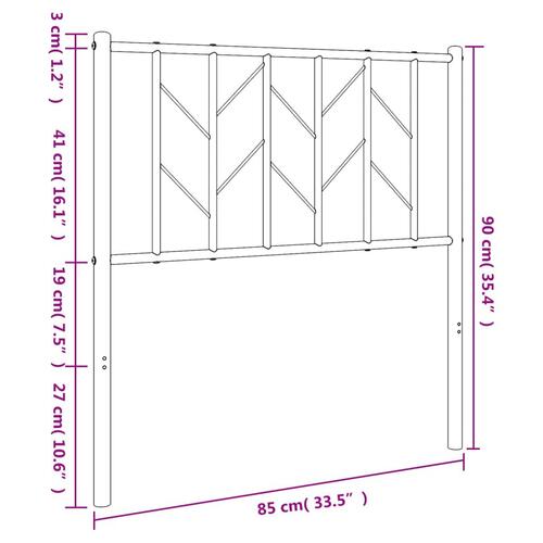 Sengegavl 80 cm metal hvid
