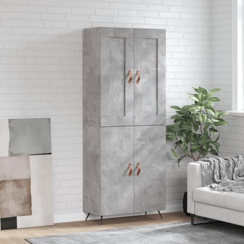 Højskab 69,5x34x180 cm konstrueret træ betongrå