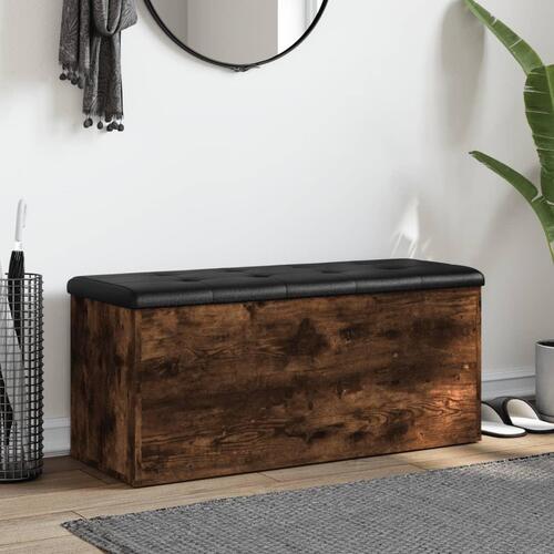 Skobænk 102x42x45 cm konstrueret træ røget egetræsfarve