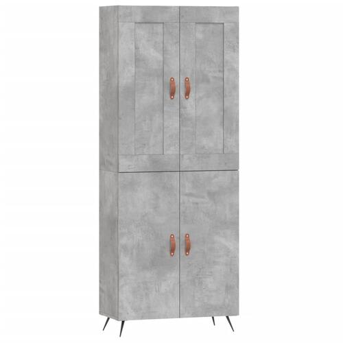 Højskab 69,5x34x180 cm konstrueret træ betongrå