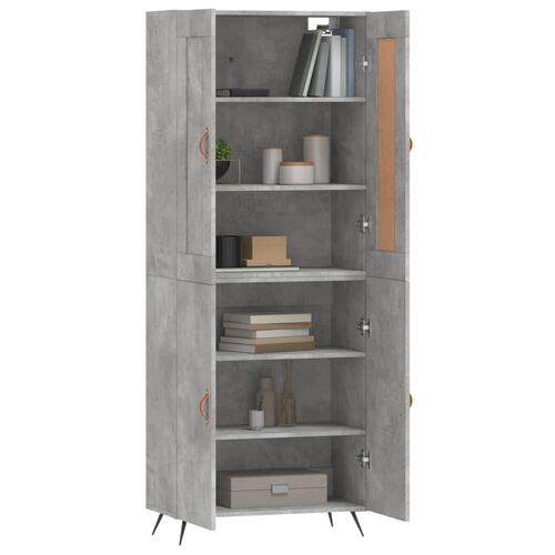 Højskab 69,5x34x180 cm konstrueret træ betongrå