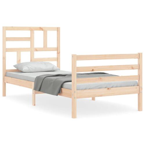 Sengeramme med sengegavl 100x200 cm massivt træ
