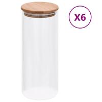 Opbevaringsglas med bambuslåg 6 stk. 1000 ml