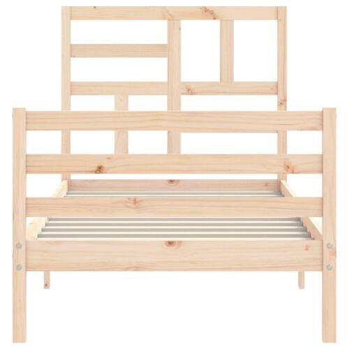 Sengeramme med sengegavl 100x200 cm massivt træ