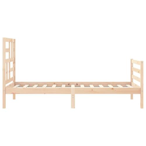 Sengeramme med sengegavl 100x200 cm massivt træ