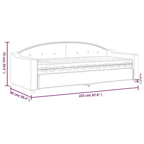 Daybed med madras 80x200 cm stof cremefarvet