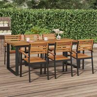 Havebord med U-formede ben 200x90x75 cm massivt akacietræ