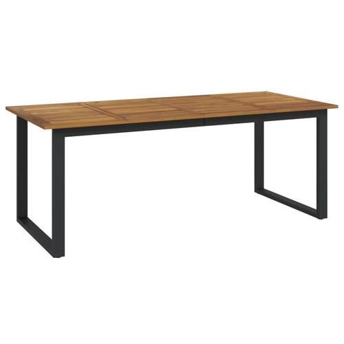 Havebord med U-formede ben 200x90x75 cm massivt akacietræ