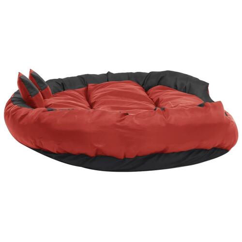 Hundepude 150x120x25 cm vendbar og vaskbar rød og sort