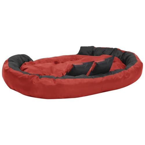 Hundepude 150x120x25 cm vendbar og vaskbar rød og sort