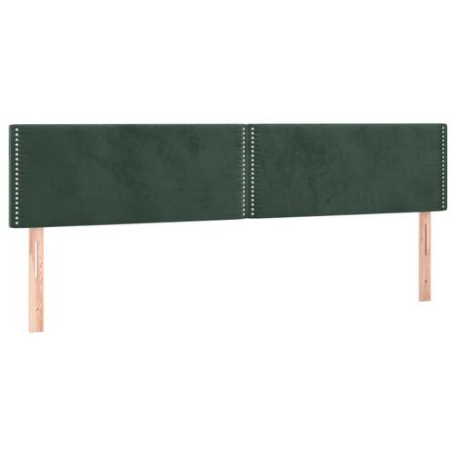 Kontinentalseng med LED-lys 180x200 cm fløjl mørkegrøn