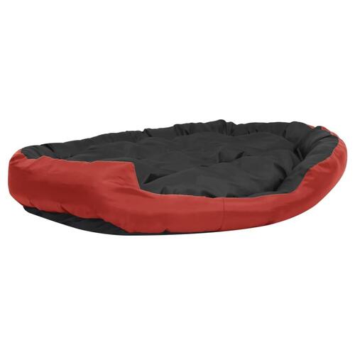 Hundepude 150x120x25 cm vendbar og vaskbar rød og sort