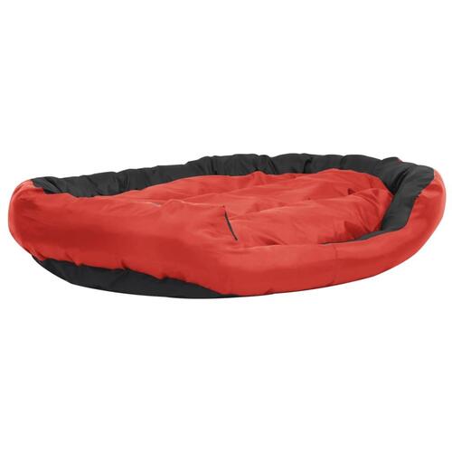 Hundepude 150x120x25 cm vendbar og vaskbar rød og sort