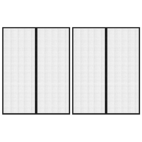 Insektnet til dør 2 stk. med magneter 230x160 cm sort