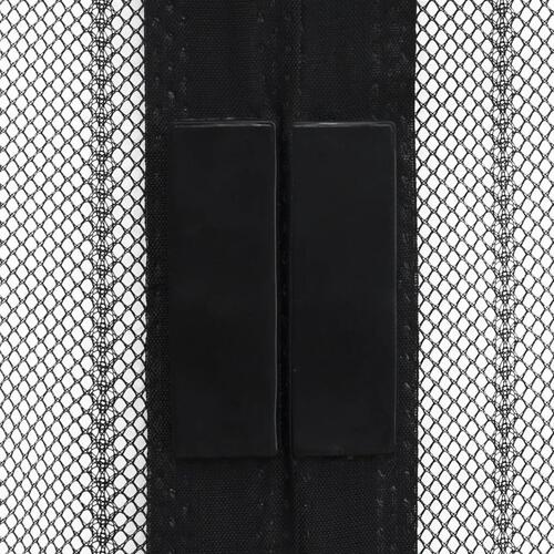 Insektnet til dør 2 stk. med magneter 230x160 cm sort