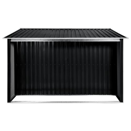 Haveskur med skydedøre 329,5 x 312 x 178 cm stål antracitgrå